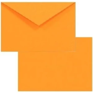 50 Adet 13X18 Turuncu Davetiye Lüks Tebrik Kartı Mektup Mühür Cüzdan Büyük Kapasiteli Zarf