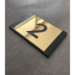 Lux Gold Aynalı Mdf Serisi Iç Mekan Apartman Daire Kapı Numarası