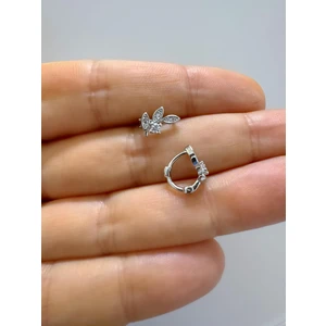 Zirkon Taşlı Tragus Rook Lobe Helix Uyumlu Çiçek Model Halka Piercing