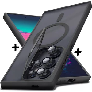 M.tk moveteck Samsung Galaxy S25 Ultra Kılıf Standlı Mat Magsafe Hassas Butonlu Metal Tuşlu Kamera Lens Hediyeli