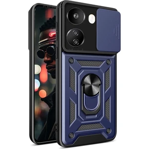 M.tk moveteck Xiaomi Poco X7 Pro Kılıf Kamera Korumalı Sürgülü Dönebilen Yüzüklü Armor Military Tank Kızaklı Kapak