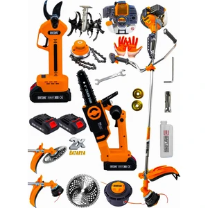 Dfl 3'lü Bakır Sargılı Bahçe Setı Çapa Aparatı Hediyeli Yan Tip Ot Çalı Tırpan Dal Budama+Makas Kiti-Trnc