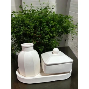 3'lü Dekoratif Geometrik Ddesenli Obje (Stand ile Beraber)