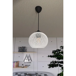 Balle Beyaz Sarkıt Top Avize Siyah Kablo