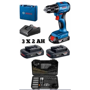 Professional GSB 185-LI 3 x 2.0Ah Üç Akülü Darbeli Matkap - 06019K3100 + Bosch V-Line Matkap & Vidalama Karışık Aksesuar Seti 103 Parça - 2607017367