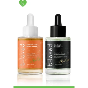 2'li Cilt Bakım Seti Retinol % 0.3 A Vitamini, Leke Karşıtı %10 Azelaik Asit Serumu
