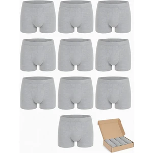 Erkek Çocuk Likralı GRİ Boxer 10 Lu Paket