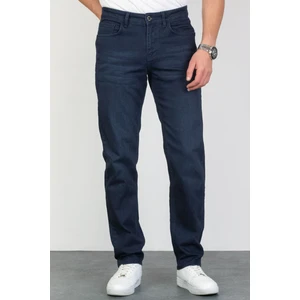 Erkek Lacivert Regular Fit Rahat Kesim Esnek Likralı Denim Jeans Kot Pantolon HLTHE003005
