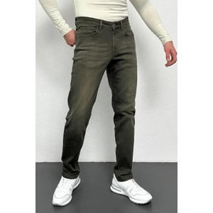 Erkek Ramos Çam Yeşili Regular Fit Likralı Jean Kot Pantolon Dunkles Khaki 33/30