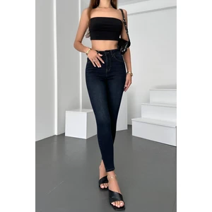 Hlt Jeans Blue Black Kadın Skinny Fit Jean Yüksek Bel Likralı Esnek Kot Pantolon JENNİE-2001