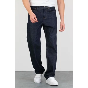 Hlt Jeans Erkek Ham Kot Mavi Baggy Fit Bol Kesim %100 Pamuk Denim Loose Jeans Raw Yıkama Kot Pantolon Dallas