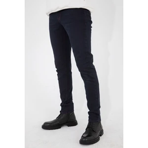 Erkek Bordo Cep Detaylı Slim Fit Taşlamalı Kot Pantolon  Hltvalboo