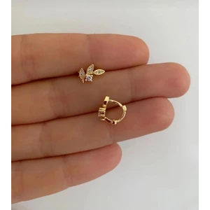 Zirkon Taşlı Tragus Rook Lobe Helix Uyumlu Çiçek Model Halka Piercing