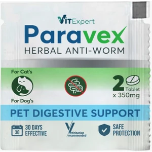 Paravex Kedi Köpek Iç Parazit Bitkisel Iç Organizma Tableti Flora Destekleyici 2 Ad Tablet