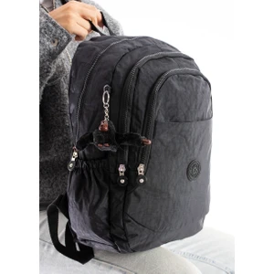 Krinkıl Suya Dayanıklı Büyük Boy Siyah Klinkır Sırt Çantası Seyahat Okul Çanta 14 Lise