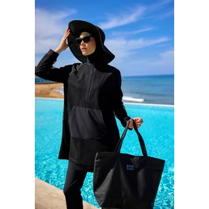 Siyah Fermuarlı Plaj Çantası CA2502-1