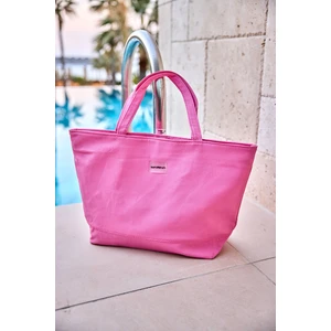 Pembe Fermuarlı Plaj Çantası CA2502-5