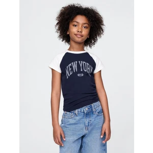 Kız Çocuk Lacivert Gap Logo Raglan T-Shirt