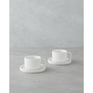 English Home Lunara Porselen 4 Parça 2 Kişilik Çay Fincanı Takımı 220 ml Beyaz