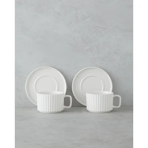 English Home Lunara Porselen 4 Parça 2 Kişilik Çay Fincanı Takımı 220 ml Beyaz