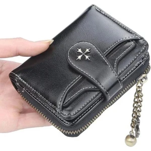 Kadın Italyan Rivalli Kartlık Kısa Cüzdan Metal Aksesuar