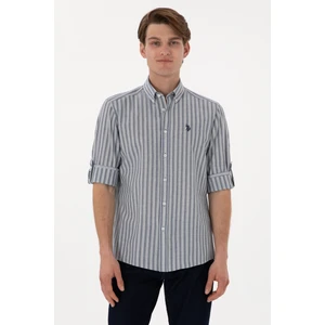 U.S. Polo Assn. Erkek Mavi Gömlek Desenli 50306349-VR036