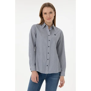 U.S. Polo Assn. Kadın Lacivert Gömlek Desenli 50306407-VR033
