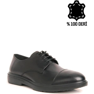 SENATÖR MASKARETLİ DERİ AYAKKABI -SİYAH