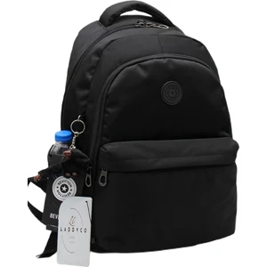 Krinkıl Su Geçirmez Kumaş Unisex Siyah Sırt Çantası 2200