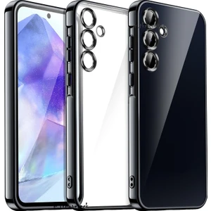 M.TK Moveteck Samsung Galaxy A56 Kılıf Tam Kamera Korumalı Metalik Parlak Renkli Kenarlı Lensli Yumuşak Silikon Arkası Şeffaf