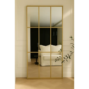 Gold Metal Çerçeveli Modern Pencere Boy Aynası - 80 x 180  cm