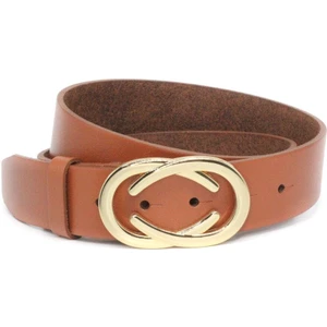 Kadın Taba Hakiki Deri Sarı Tokalı Kemeri