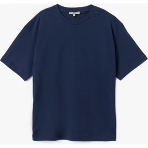 Kısa Kollu Pamuklu Bisiklet Yaka Basic Oversize Tişört