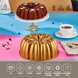 Ametist Döküm Kek Kalıbı Gold 26 cm