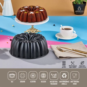 Ametist Döküm Kek Kalıbı Siyah 26 cm