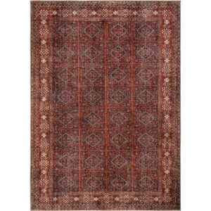 Cool Halı Private Bordo Eskitme Vintage Halı Etnik Desen Otantik Şönil Halı Yıkanabilir Salon Halısı