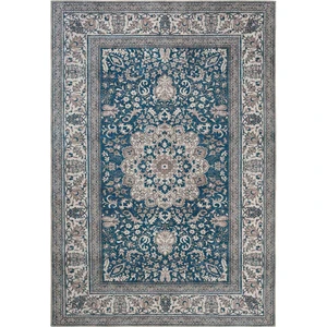 Cool Halı Private Lacivert Eskitme Vintage Halı Yolluk Şönil Yıkanabilir Göbekli Klasik Salon Halısı