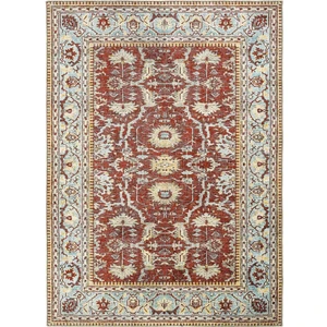 Cool Halı Private Kırmızı Eskitme Halı Etnik Desen Otantik Şönil Halı Yıkanabilir Salon Halısı