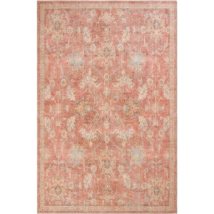 Cool Halı Private Turuncu Eskitme Vintage Halı Etnik Dokuma Şönil Halı Yıkanabilir Salon Halısı