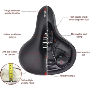 Bisiklet Koltuk Sele Airzone Hava Kanallı Reflektörlü Elastomer Yaylı Soft Doku Selesi