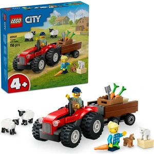 LEGO® City Römorklu Kırmızı Çiftlik Traktörü ve Koyun 60461 - 4 Yaş & Üzeri Çocuklar için Yaratıcı Oyuncak Yapım Seti (116 Parça)