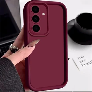 M.TK Moveteck Oppo A16 Kılıf Yumuşak Lansman Silikon Kamera Korumalı Çıkıntılı 3D Kalın Kenarlı Coffe Kapak