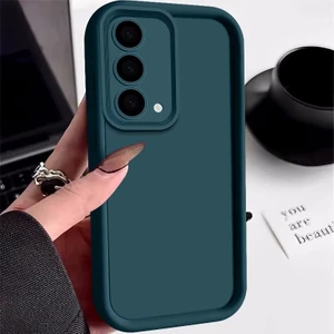 M.TK Moveteck Oppo A16 Kılıf Yumuşak Lansman Silikon Kamera Korumalı Çıkıntılı 3D Kalın Kenarlı Coffe Kapak