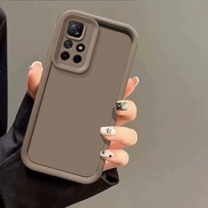 M.TK Moveteck Xiaomi Redmi 10 2022 Kılıf Yumuşak Lansman Silikon Kamera Korumalı Çıkıntılı 3D Kalın Kenarlı Coffe Kapak