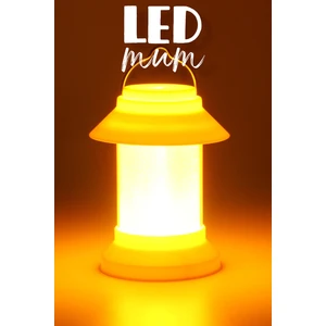 LED Mum Sokak Lambası Tip Kulplu Dumansız Pilli Alevli Dekoratif Yapay Mum Işıldak Beyaz 1036-9