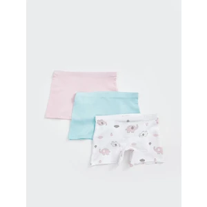 Beli Lastikli Baskılı Kız Bebek Boxer 3'lü
