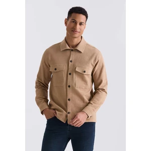 Taba Slim Fit Desenli Erkek Gömlek