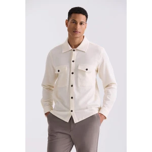 Krem Slim Fit Erkek Gömlek