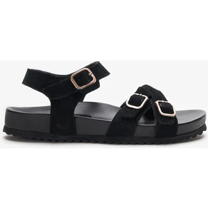 Louis Cardy Jesy Siyah Hakiki Deri Kadın Sandalet