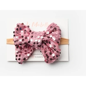 Gülkurusu  Kadife Pullu Kız Çocuk Saç Bandı